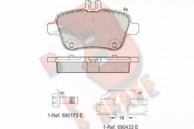 R BRAKE rb2039067 -  Комплект тормозных колодок, дисковый тормоз